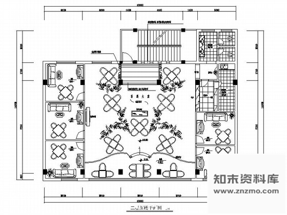 施工图中式风格休闲茶楼室内施工图