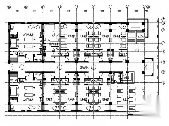 [江苏]高级技工学校高档SPA中心装修施工图