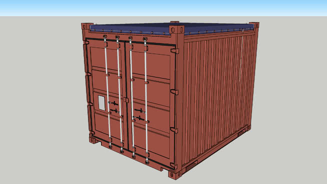 开放式顶部-10英尺标准集装箱，带1扇门 柜子 衣柜 小衣橱（西洋梳镜柜）