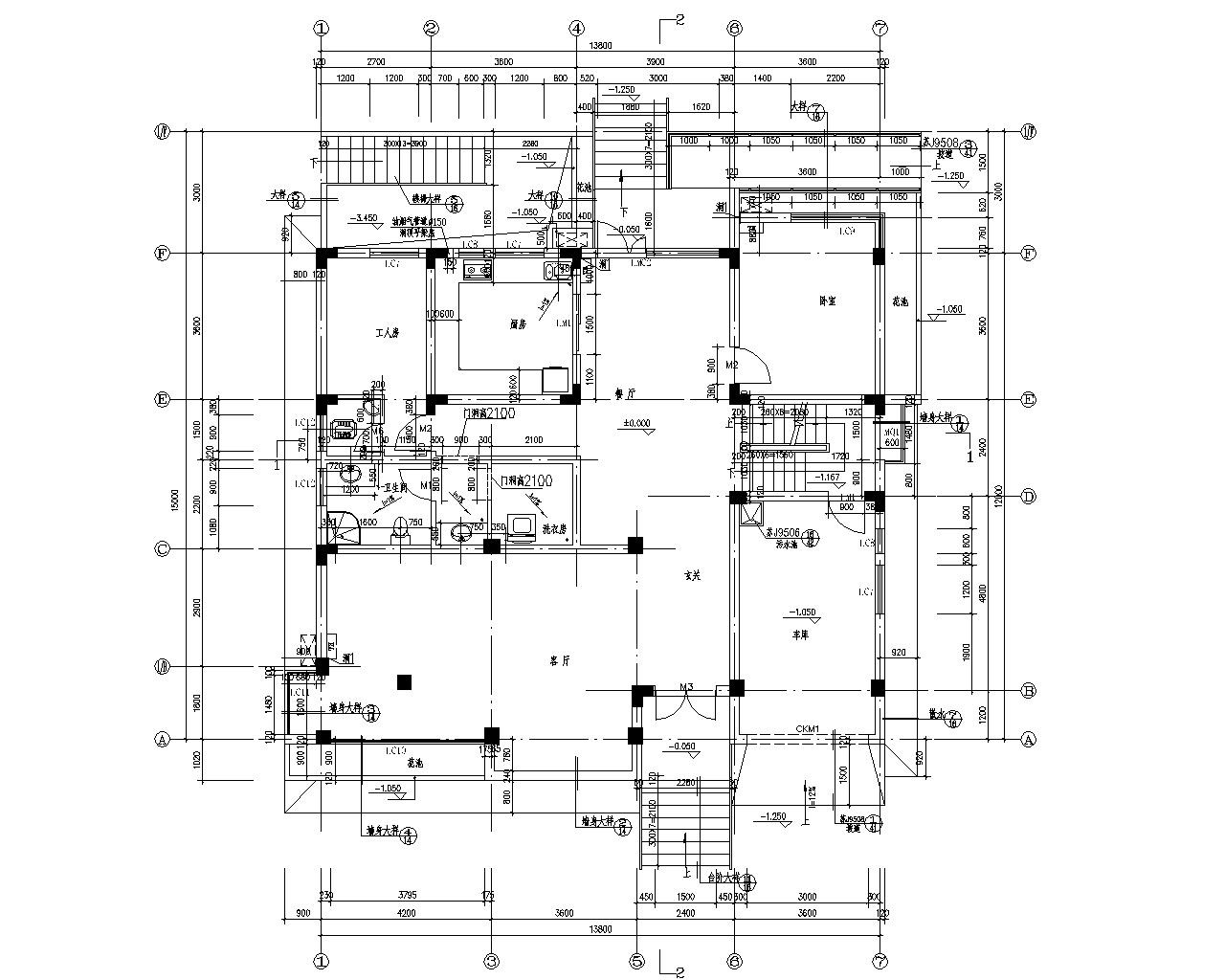 三层高端别墅 结构施工图 建筑通用节点