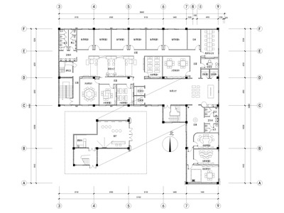 江苏800㎡英语培训中心室内装饰施工图