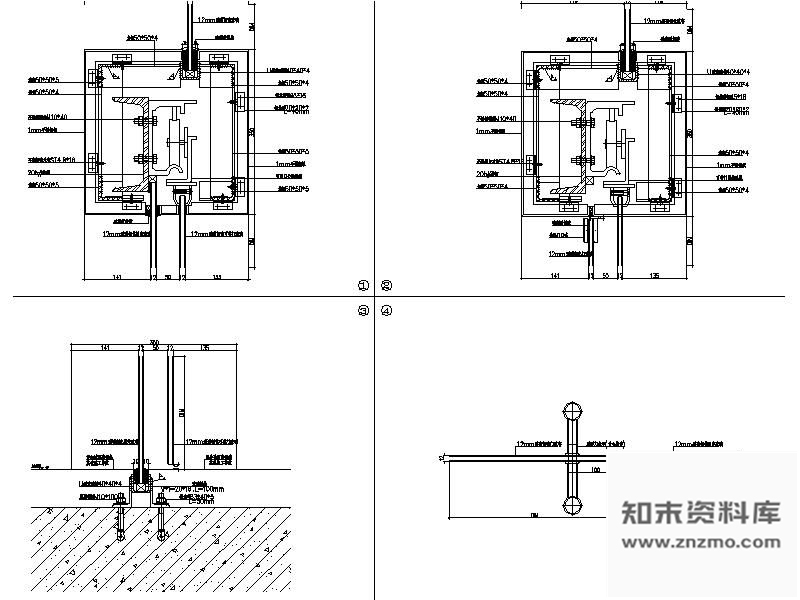 图块/节点幕墙大样图 节点 结构节点图