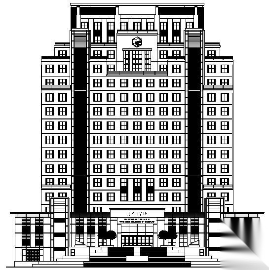 华南某大学技术科学楼建筑方案图
