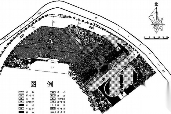 某州委党校景观规划平面图 规划平面图