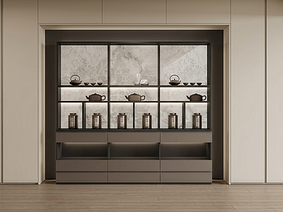 嵌入式展示储物柜茶柜