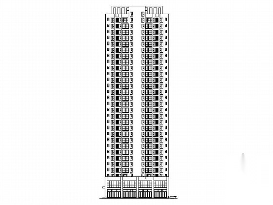 [西安]现代高层塔式住宅带底商建筑施工图