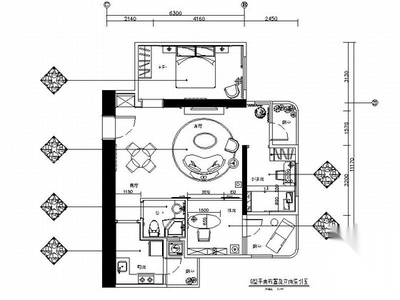 [广州]温馨一居室小户型家装室内CAD施工图（含效果图）