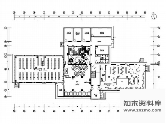 施工图浙江江南园林特色仿古图书馆装修CAD设计图含实景