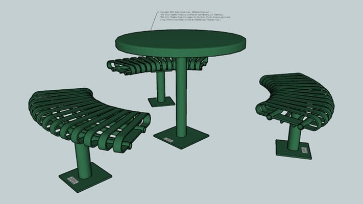 休闲桌椅组合 草图大师模型