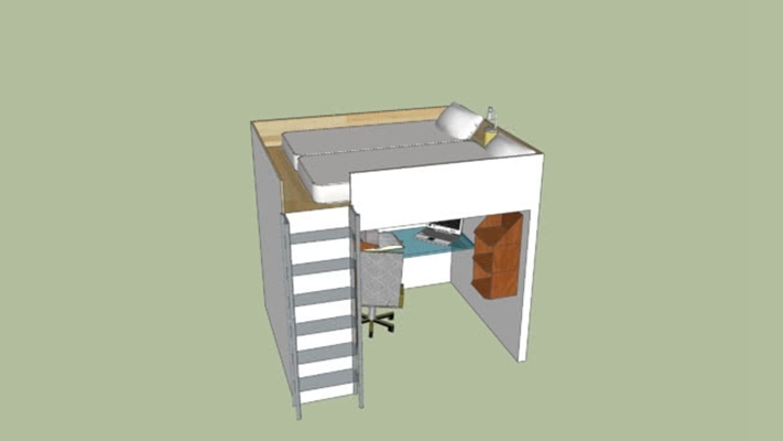 双层床 草图大师模型