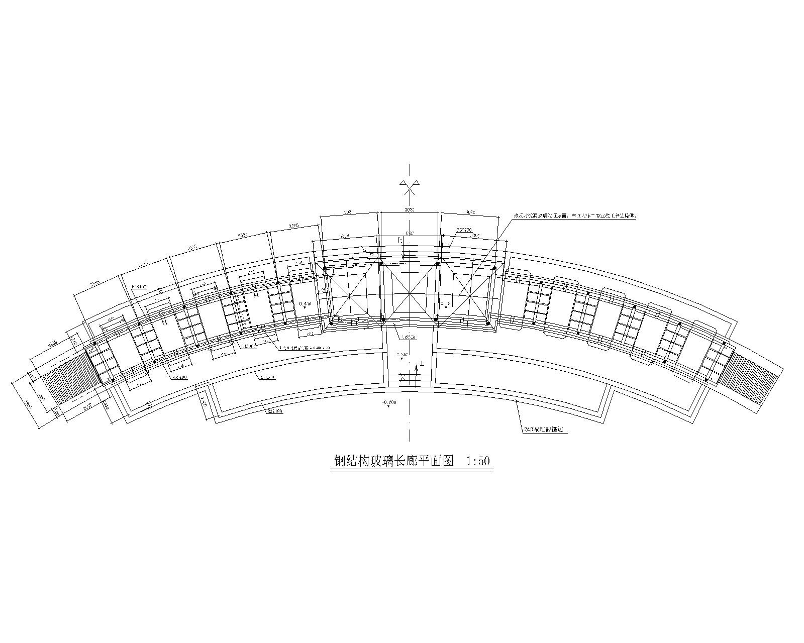 某钢结构玻璃长廊施工图（CAD） 节点