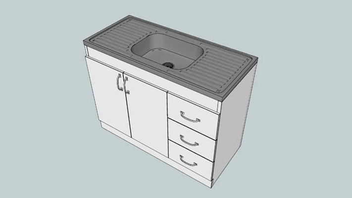 厨房台面 草图大师模型