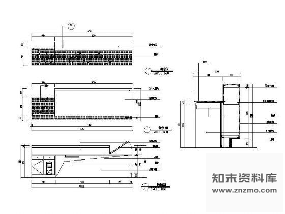 图块/节点酒店大堂接待台详图 前台 家具节点详图
