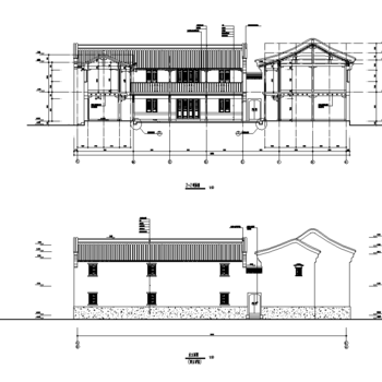 二层仿古建筑CAD施工图