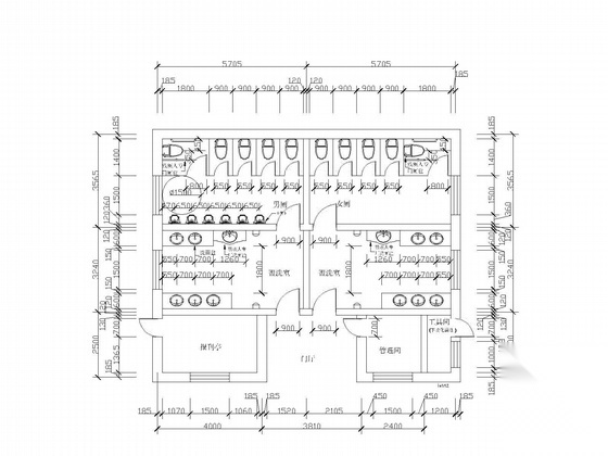 某公园公共卫生间厕所建筑 施工图 含sketch up模型
