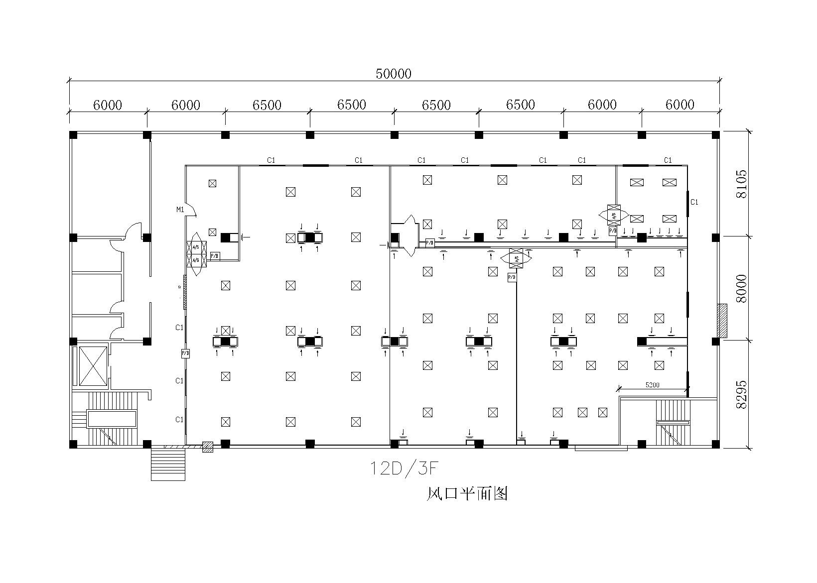 1200平方米某恒温恒湿净化车间空调施工图 建筑暖通 暖通图