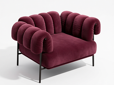 红色绒面沙发