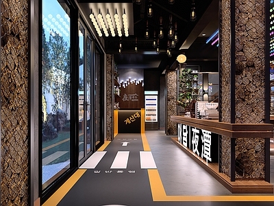 工业风火锅店 烧烤店