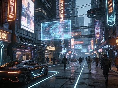 现代街道外景