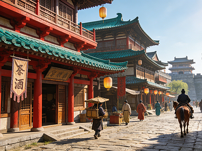 现代街道外景