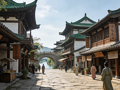 中式街道外景