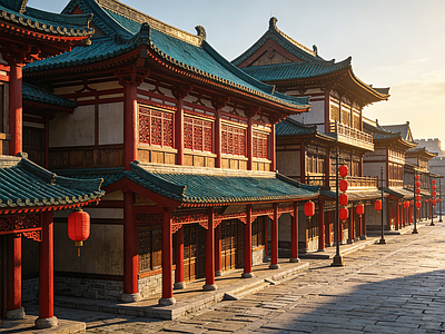 中式街道外景