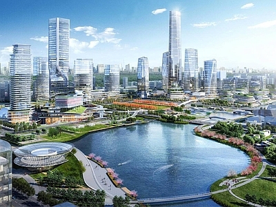 现代城市背景