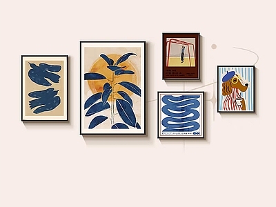 其他挂画 中古多巴胺装饰画 组合画