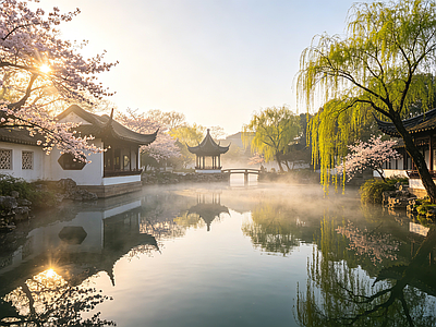户外HDR 苏州 古建筑 苏州春季 河流 苏州小镇