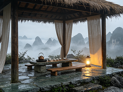 户外HDR 户外茶室