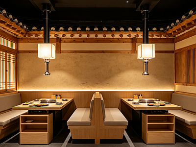 室内HDR 烤肉店