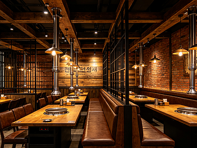 室内HDR 烤肉店