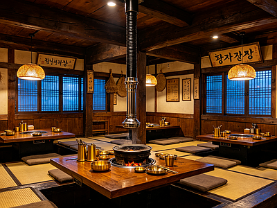 室内HDR 烤肉店