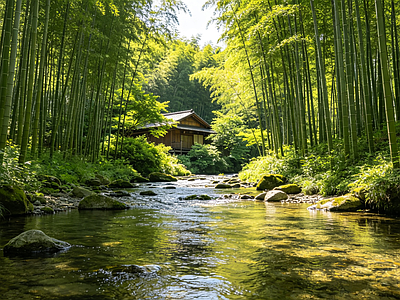 户外HDR 小溪 溪流 小院 竹林 森林