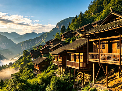 户外HDR 吊脚楼