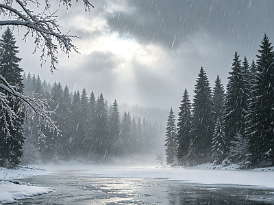 户外HDR 雪景
