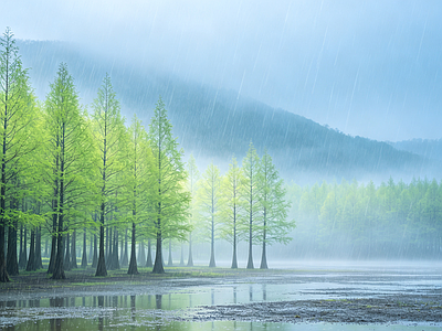 户外HDR 森林 落叶杉 水杉