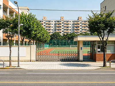 户外HDR 街道 学校门口