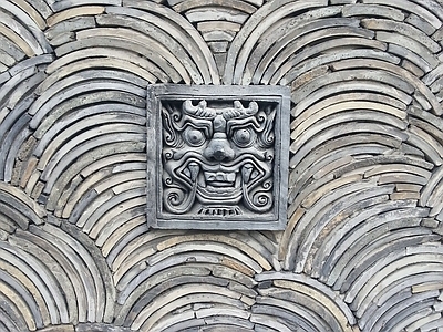 现代粘土瓦 装饰墙 艺术墙 墙面 中式瓦墙面 中式