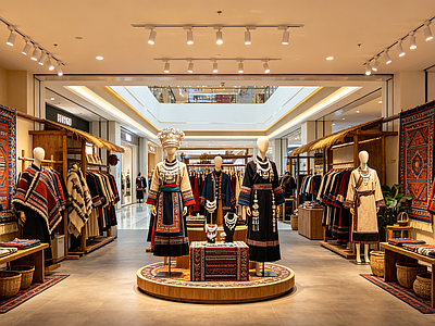 室内HDR 服装店 少数民族服装店