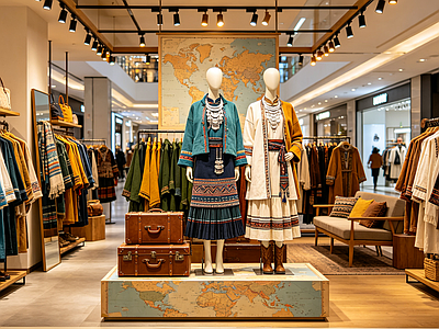 室内HDR 服装店 少数民族服装店