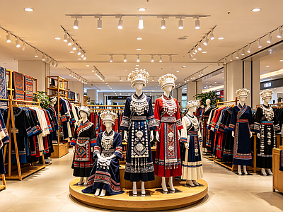 室内HDR 服装店 少数民族服装店