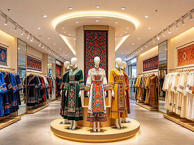 室内HDR 服装店 少数民族服装店