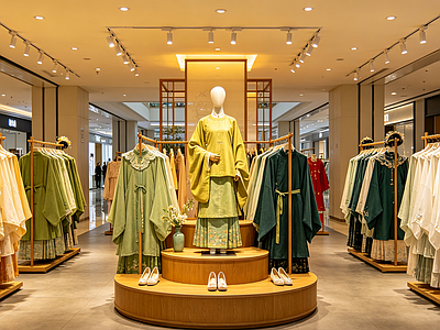 室内HDR 服装店 汉服店 商铺 少数民族服装店