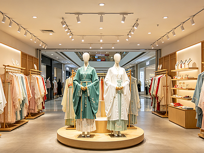 室内HDR 商铺 服装店 少数民族服装店 汉服店