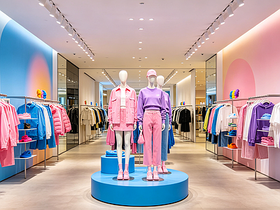 室内HDR 服装店 多巴胺服装店