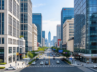 现代街道外景
