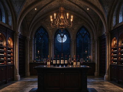 室内HDR 红酒酒窖