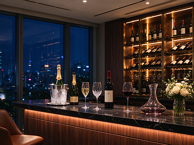 室内HDR 红酒