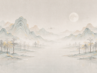 中式壁画 壁画 壁布 中式壁画